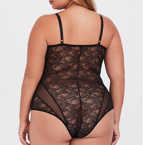 Torrid Black Lace Mesh Strappy Bodysuit - Picture 3 of 3